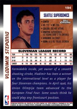 1998-99 Topps Chrome #194 Vladimir Stepania Back