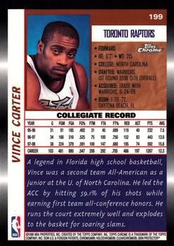 1998-99 Topps Chrome #199 Vince Carter Back