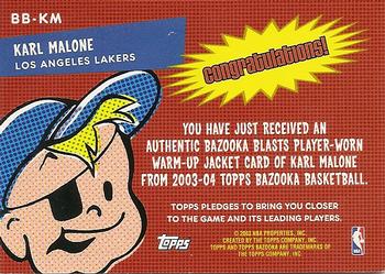 2003-04 Bazooka - Blasts #BB-KM Karl Malone Back