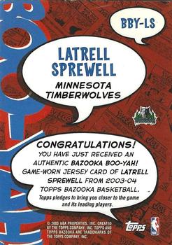 2003-04 Bazooka - Boo-Yah! #BBY-LS Latrell Sprewell Back