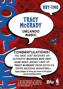 2003-04 Bazooka - Boo-Yah! #BBY-TMG Tracy McGrady Back
