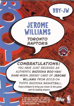 2003-04 Bazooka - Boo-Yah! #BBY-JW Jerome Williams Back