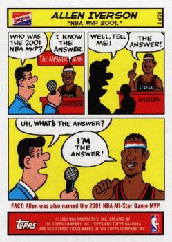 2003-04 Bazooka - Comics #3 Allen Iverson Front
