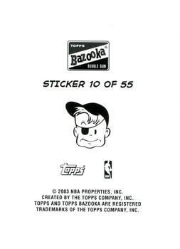 2003-04 Bazooka - Four-on-One Stickers #10 Allan Houston / Ray Allen / Troy Hudson / Reggie Miller Back