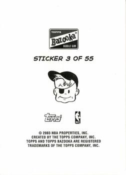 2003-04 Bazooka - Four-on-One Stickers #3 Paul Pierce / Dirk Nowitzki / Chris Webber / Jamal Mashburn Back