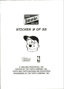 2003-04 Bazooka - Four-on-One Stickers #9 Jason Richardson / Shawn Marian / Desmond Mason / Richard Jefferson Back