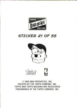 2003-04 Bazooka - Four-on-One Stickers #21 Ricky Davis / Courtney Alexander / Rashard Lewis / Jerry Stackhouse Back