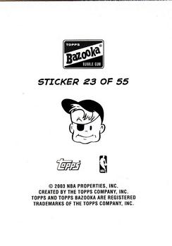 2003-04 Bazooka - Four-on-One Stickers #23 Quentin Richardson / Malik Rose / Toni Kukoc / Mike Bibby Back