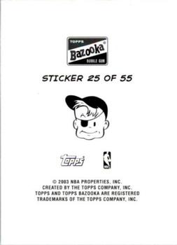 2003-04 Bazooka - Four-on-One Stickers #25 Tayshaun Prince / Vladimir Radmanovic / Calbert Cheaney / Eric Snow Back