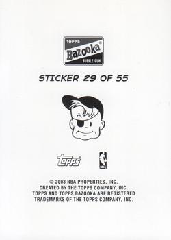 2003-04 Bazooka - Four-on-One Stickers #29 Donyell Marshall / Kenny Thomas / Raef Lafrenz / Rick Fox Back