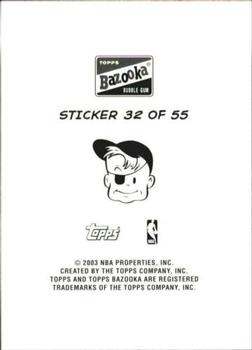 2003-04 Bazooka - Four-on-One Stickers #32 Kareem Rush / Zach Randolph / Devean George / Eddy Curry Back