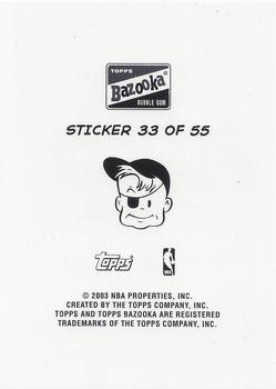 2003-04 Bazooka - Four-on-One Stickers #33 Glenn Rice / Anthony Peeler / Robert Horry / Latrell Sprewell Back