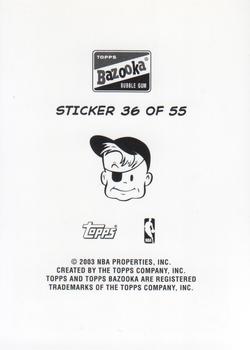 2003-04 Bazooka - Four-on-One Stickers #36 Gilbert Arenas / Corey Maggette / Darius Miles / Jamal Crawford Back