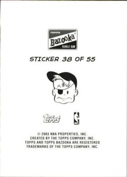 2003-04 Bazooka - Four-on-One Stickers #38 Joe Smith / P.J. Brown / Sharieef Abdur-Rahim / Jerome Williams Back
