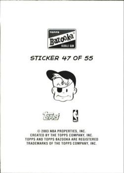 2003-04 Bazooka - Four-on-One Stickers #47 DeShawn Stevenson / Kerry Kittles / James Posey / Aaron McKie Back