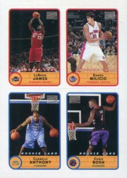 2003-04 Bazooka - Four-on-One Stickers #50 LeBron James / Darko Milicic / Carmelo Anthony / Chris Bosh Front