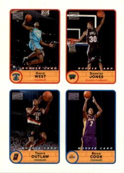 2003-04 Bazooka - Four-on-One Stickers #54 David West / Dahnay Jones / Travis Outlaw / Brian Cook Front