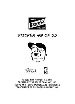2003-04 Bazooka - Four-on-One Stickers #49 Antonio Davis / Jarron Collins / Adrian Griffin / Vin Baker Back