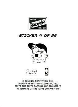 2003-04 Bazooka - Four-on-One Stickers #4 Jason Kidd / Jason Williams / Stephon Marbury / Gary Payton Back
