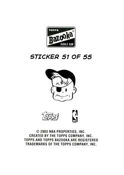 2003-04 Bazooka - Four-on-One Stickers #51 Dwyane Wade / Chris Kaman / Kirk Hinrich / T.J. Ford Back