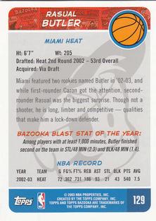 2003-04 Bazooka - Mini #129 Rasual Butler Back