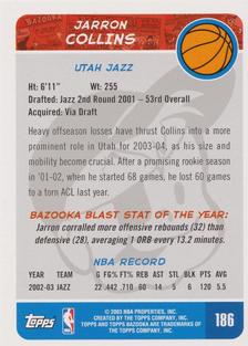 2003-04 Bazooka - Mini #186 Jarron Collins Back