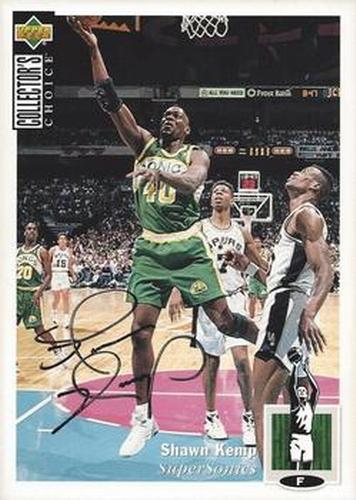 1994-95 Collector's Choice - Box Topper Jumbos Autographed #140 Shawn Kemp Front