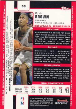 2003-04 Bowman - Chrome #38 P.J. Brown Back