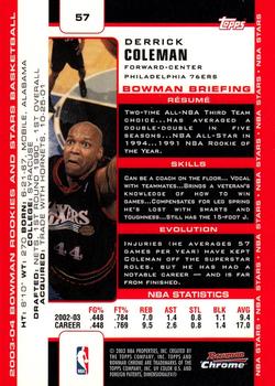 2003-04 Bowman - Chrome #57 Derrick Coleman Back