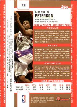 2003-04 Bowman - Gold #72 Morris Peterson Back