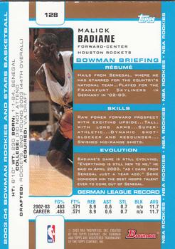 2003-04 Bowman - Gold #128 Malick Badiane Back