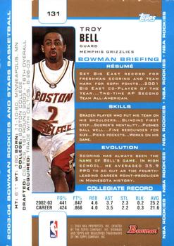 2003-04 Bowman - Gold #131 Troy Bell Back