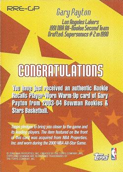 2003-04 Bowman - Rookie Recalls #RRE-GP Gary Payton Back