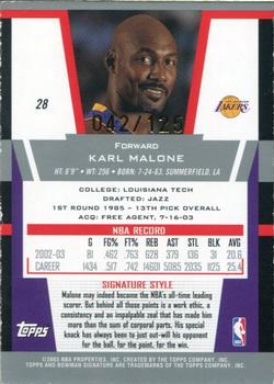 2003-04 Bowman Signature - Foil #28 Karl Malone Back