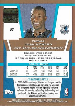 2003-04 Bowman Signature - Gold #93 Josh Howard Back