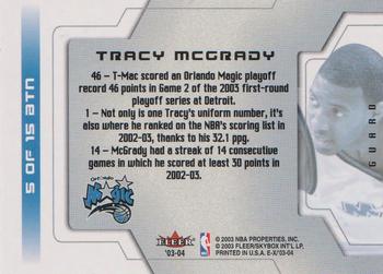 2003-04 E-X - Behind the Numbers #5 BTN Tracy McGrady Back