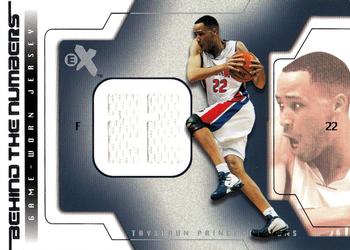 2003-04 E-X - Behind the Numbers Game-Used #TP-BTNGU Tayshaun Prince Front
