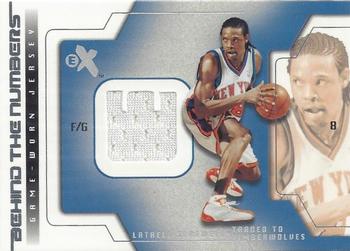 2003-04 E-X - Behind the Numbers Game-Used #LS-BTNGU Latrell Sprewell Front