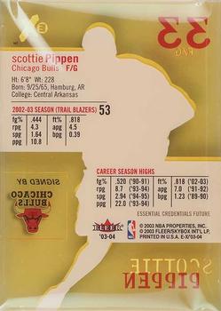 2003-04 E-X - Essential Credentials Future #53 Scottie Pippen Back