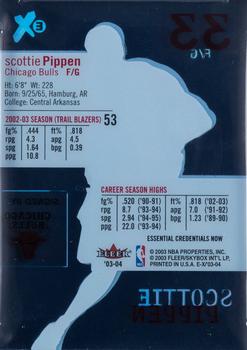 2003-04 E-X - Essential Credentials Now #53 Scottie Pippen Back