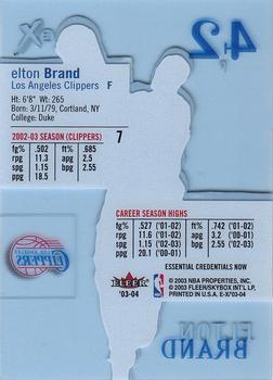 2003-04 E-X - Essential Credentials Now #7 Elton Brand Back