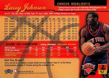 1998-99 Ultra #47 Larry Johnson Back