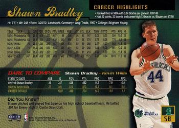 1998-99 Ultra #58 Shawn Bradley Back
