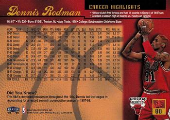1998-99 Ultra #80 Dennis Rodman Back