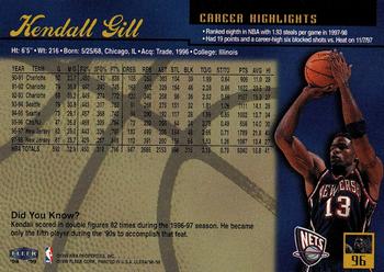 1998-99 Ultra #96 Kendall Gill Back