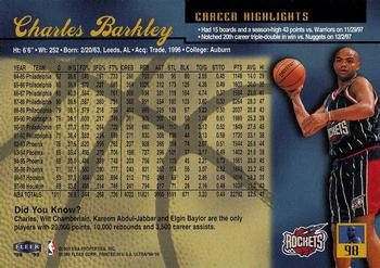 1998-99 Ultra #98 Charles Barkley Back