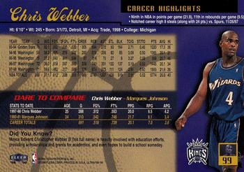 1998-99 Ultra #99 Chris Webber Back