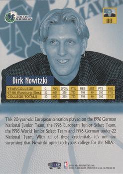 1998-99 Ultra #118 Dirk Nowitzki Back