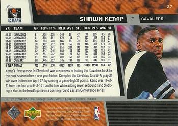 1998-99 Upper Deck #27 Shawn Kemp Back