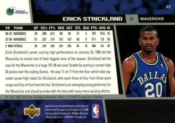 1998-99 Upper Deck #37 Erick Strickland Back
